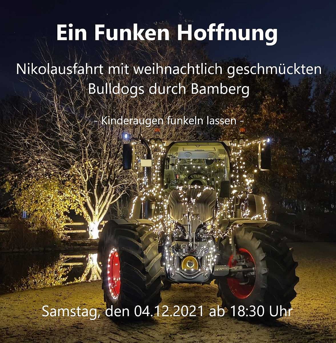 Lichterfahrt mit Traktor: Familie Stöhr bringt einen Funken Hoffnung
